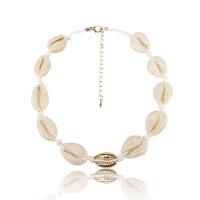 Shell Zinc Alloy Necklace, with Shell, plated, for woman .4 Inch 