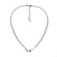 Zinc Alloy Necklace, with Plastic Pearl, plated, for woman .38 Inch 