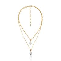 Fashion Multi Layer Necklace, Zinc Alloy, with Plastic Pearl, plated, for woman 