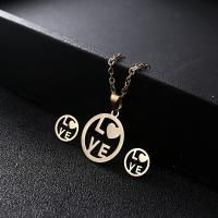 Fashion Stainless Steel Jewelry Sets, Stud Earring & necklace, 2 pieces & fashion jewelry 
