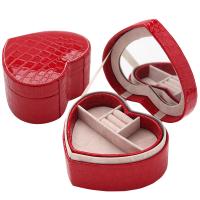 Multifunctional Jewelry Box, PU Leather, Heart, plated, portable & durable & hardwearing & dustproof 