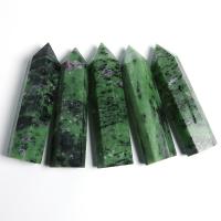 Gemstone Decoration, Ruby in Zoisite, polished, green, 80-90mm 