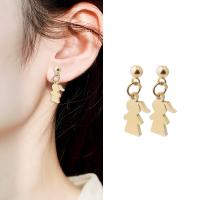 Stainless Steel Drop Earring, Cartoon, plated, fashion jewelry, golden 