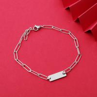 Stainless Steel Charm Bracelet, plated, fashion jewelry, silver color 