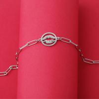 Stainless Steel Charm Bracelet, plated, fashion jewelry, silver color 