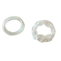 Harz Finger Ring, 2 Stück & für Frau, weiß, frei von Nickel, Blei & Kadmium, verkauft von setzen