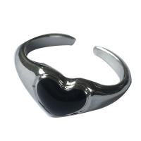 канифоль Манжеты палец кольцо, плакирован серебром, Женский, цвет черного янтаря, не содержит никель, свинец, 8mm, внутренний диаметр:Приблизительно 17mm, продается PC