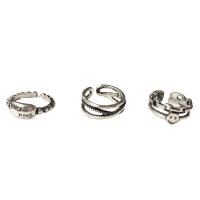 aleación de zinc Anillo de dedo Cuff, chapado en color de plata, diferentes estilos para la opción & para mujer, más colores para la opción, Vendido por UD