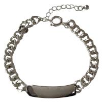 Moda pulseras de la aleación de Zinc, chapado en color de plata, efecto espejo & para mujer, longitud:6.69 Inch, Vendido por Sarta