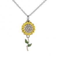 Rhinestone Zinc Alloy Necklace, fashion jewelry & with rhinestone, silver color 