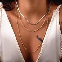 Fashion Multi Layer Necklace, Zinc Alloy, 3 pieces & fashion jewelry, golden 