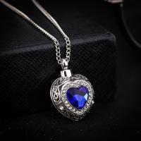 Cremation Jewelry Ashes Urn Necklace, Zinc Alloy, with Gemstone, plated, fashion jewelry & for woman .3 Inch 