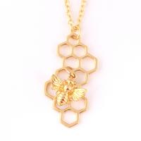 Zinc Alloy Sweater Chain Necklace, Bee, plated, fashion jewelry & for woman .5 Inch 