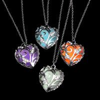 Luminated Necklace, Zinc Alloy, with Gemstone, Heart, plated, fashion jewelry & for woman .2 Inch 