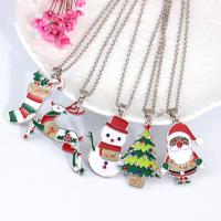 Christmas Jewelry Necklace, Zinc Alloy, plated, fashion jewelry & for woman 