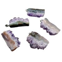 Amethyst Pendant February Birthstone , irregular, DIY, purple, 26-35mm 