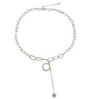 Zinc Alloy Necklace, silver color plated, for woman, 90mm .88 Inch 