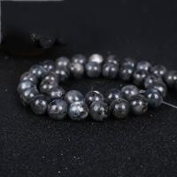 Labradorite Beads, Round, polished, DIY black 