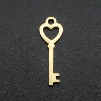 Edelstahl Stein Anhänger, Schlüssel, poliert, DIY, keine, 6.4x19.5mm, 10PCs/Tasche, verkauft von Tasche