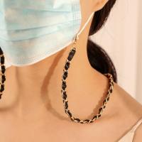 Zinc Alloy Mask Chain Holder, with leather cord, durable & anti-skidding 