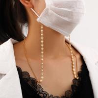 Zinc Alloy Glasses Chain, with Plastic Pearl, durable & anti-skidding 