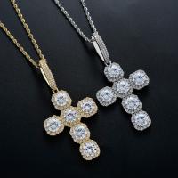 Cubic Zircon Micro Pave Brass Necklace, with Cubic Zirconia, fashion jewelry & Unisex 