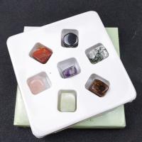 Gemstone Decoration, Natural Stone, irregular, polished, Paper box package & 7 pieces, mixed colors, 12-20mm 