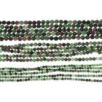 Рубин в цоизит, Красно-зеленый нефрит, Круглая, Устойчивого & разный размер для выбора & граненый, Много цветов для выбора, отверстие:Приблизительно 0.5mm, длина:15.5 дюймовый, продается PC