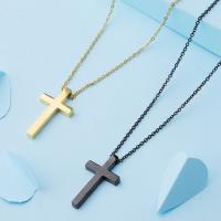 Stainless Steel Jewelry Necklace, Cross, polished, fashion jewelry 