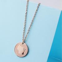 Stainless Steel Jewelry Necklace, polished, fashion jewelry, rose gold color 