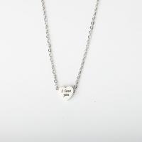 Stainless Steel Jewelry Necklace, Alphabet Letter, fashion jewelry, silver color Approx 45 cm 