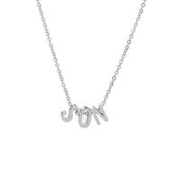 Stainless Steel Jewelry Necklace, Alphabet Letter, fashion jewelry, silver color Approx 45 cm 