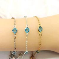Brass Bracelets, with Crystal, plated, fashion jewelry Approx 22 cm 
