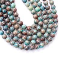 Blauer Camo Achat Perle, rund, poliert, DIY & verschiedene Größen vorhanden, verkauft von Strang