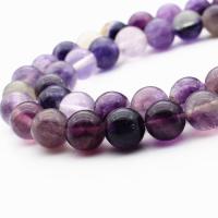 Fluorit Perlen, lila Fluorit, rund, poliert, DIY & verschiedene Größen vorhanden, violett, verkauft von Strang
