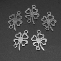 Stainless Steel Charm Connector, 304 Stainless Steel, Four Leaf Clover, DIY & 1/1 loop, original color Approx 1.2mm 