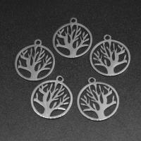 304 Stainless Steel Pendant, Tree, DIY, original color Approx 1.2mm 