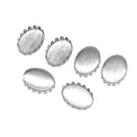 304 Stainless Steel Cabochon Setting, Oval, DIY original color 