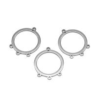 Stainless Steel Charm Connector, 304 Stainless Steel, Donut, DIY & 1/3 loop, original color Approx 1.2mm 
