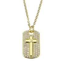 Cubic Zircon Micro Pave Brass Necklace, with stainless steel chain, with 1.5 inch extender chain, gold color plated, micro pave cubic zirconia & for woman 1.5mm Approx 17 Inch 