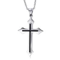 Stainless Steel Necklace, Cross, fashion jewelry & for man 