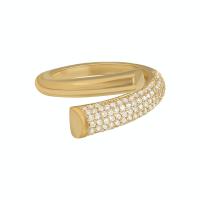 Латунь Манжеты палец кольцо, ювелирные изделия моды & инкрустированное микро кубического циркония, золотой, внутренний диаметр:Приблизительно 17mm, продается PC