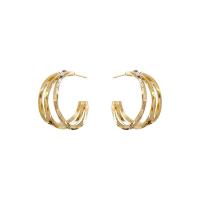 Brass Stud Earring, fashion jewelry, gold, 2.5cmX1cm 