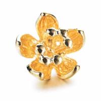 Brass Flower Pendants, gold color plated, DIY, 8.5mm 