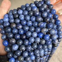 Sapphire Beads, Round, polished, DIY blue 