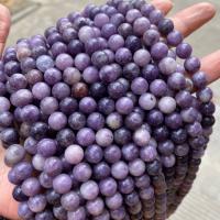 Natural Lepidolite Beads, Round, polished, DIY purple 