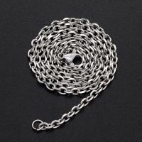 Мода нержавеющей стали ожерелье цепь, нержавеющая сталь, Другое покрытие, разный размер для выбора & Мужский, Много цветов для выбора, 3mm, продается Strand