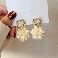 Plastic Pearl Zinc Alloy Earring, with Plastic Pearl, fashion jewelry, gold 