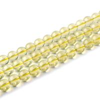 Cristal en jaune naturelles, perles de citrine, Rond, poli, DIY & normes différentes pour le choix, Jaune, Vendu par brin