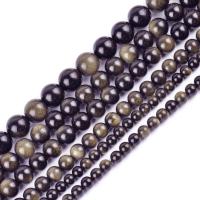 Gold Obsidian Beads, Round, polished, DIY 